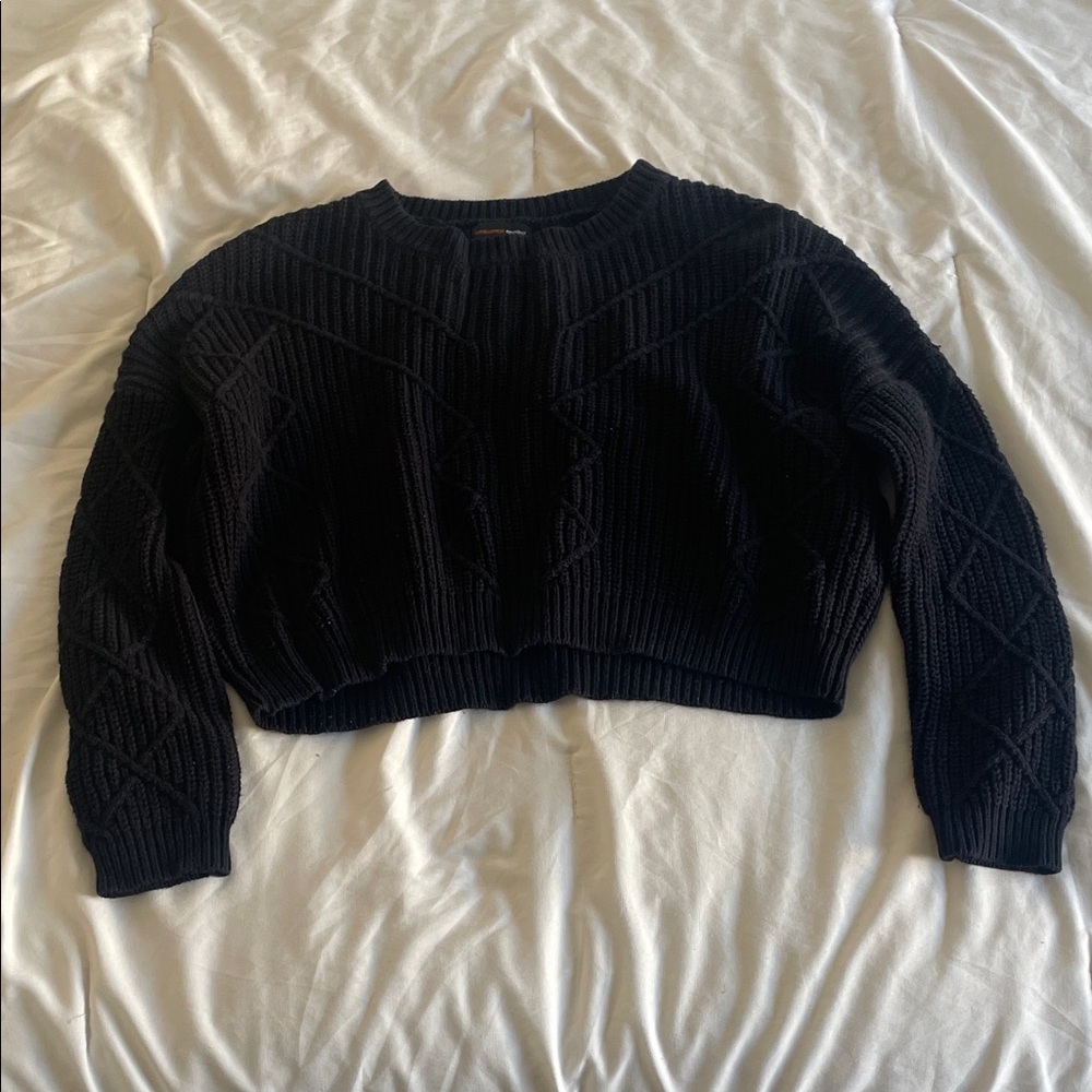 Ambiance Black Textured Women's Sweater